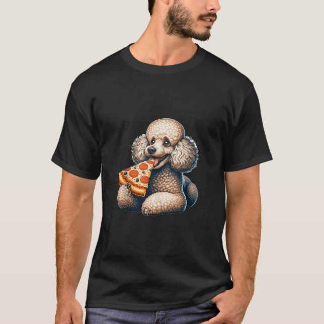 Cute Pudel Hund EEG Pizza Puppy Älskare Tanktop T Shirt (Framsida)