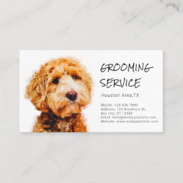 Cute Pudel Hund Grooming Shop (med tjänstmeny) Visitkort