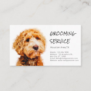 Cute Pudel Hund Grooming Shop (med tjänstmeny) Visitkort