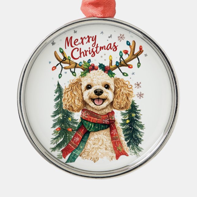 Cute Pudel Hund Ornament (Framsidan)