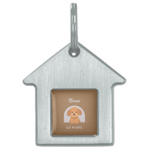 Cute Pudel Hund Pet Animals Kärlek Tass Pet ID-bricka Husdjur