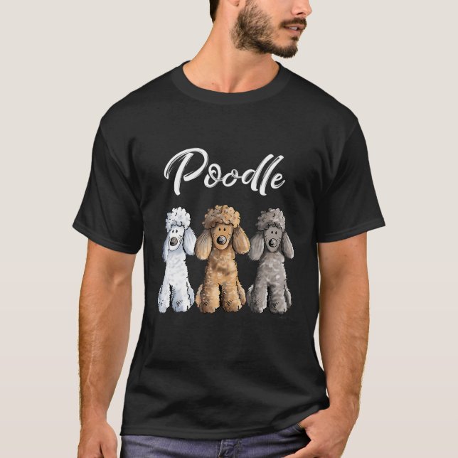 Cute Pudel I Caniche Puppy Hundar Gift Women Girl T Shirt (Framsida)