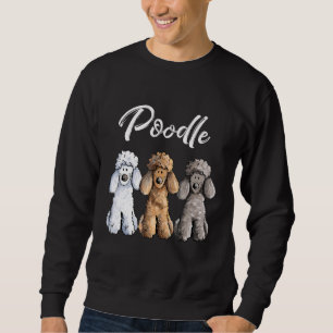Cute Pudel I Caniche Puppy Hundar Women Girl Lång Ärmad Tröja