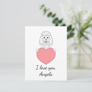 Cute pudel i kärlek Valentine Julkort