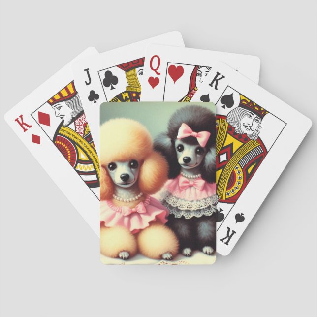 Cute Pudel Illustration Casinokort (Baksidan)