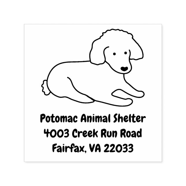 Cute Pudel Puppy Hund älskare Självfärgande Stämpel (Design)