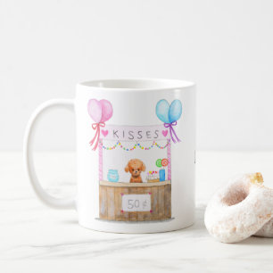 Cute Pudel Puppy Kissing Booth Personlig namn Kaffemugg