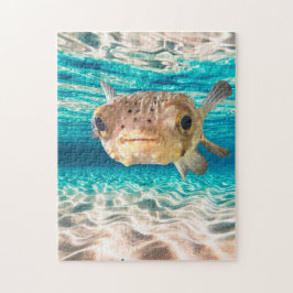 Cute Puffer Fish Ocean Animal Art Pussel
