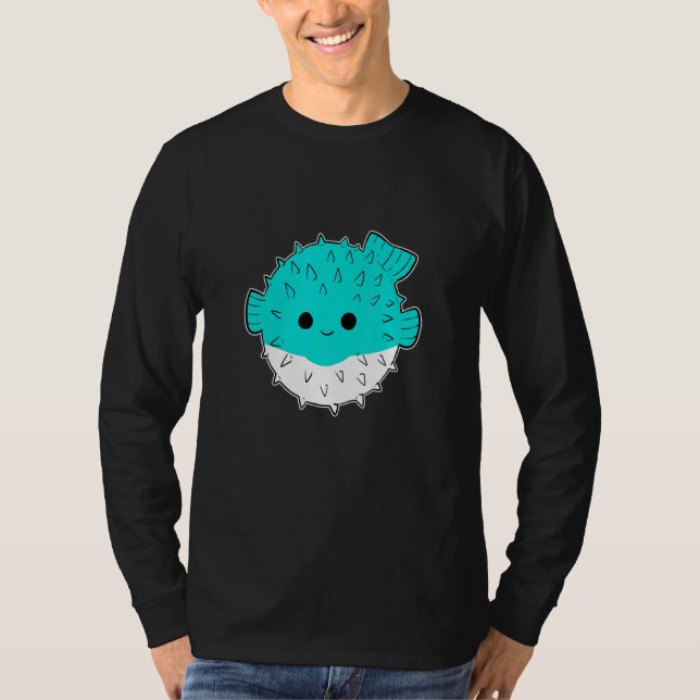 Cute Puffer Fish T Shirt (Framsida)