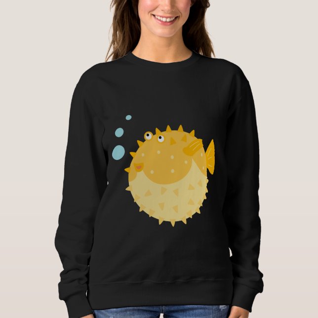 Cute Puffer Fish T Shirt (Framsida)