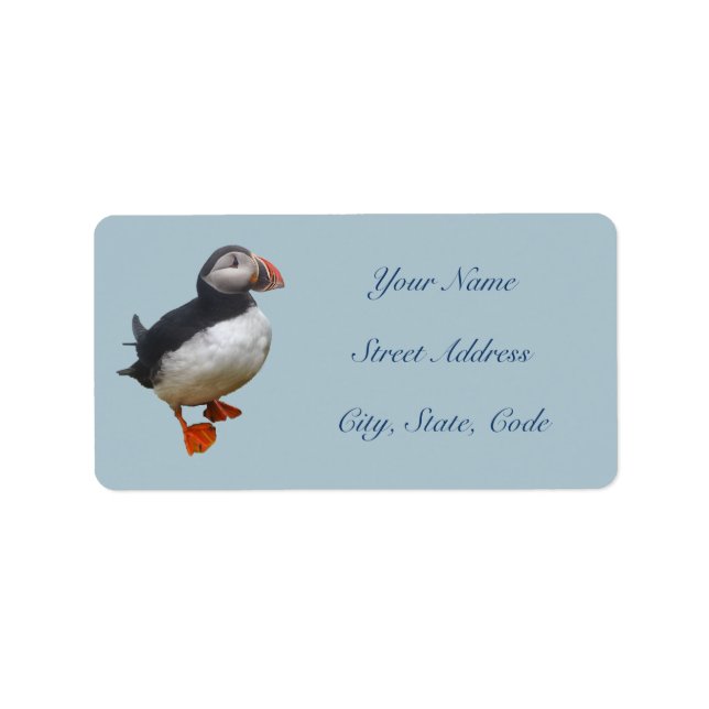 Cute Puffin-Adressetiketter Adressetikett (Framsidan)