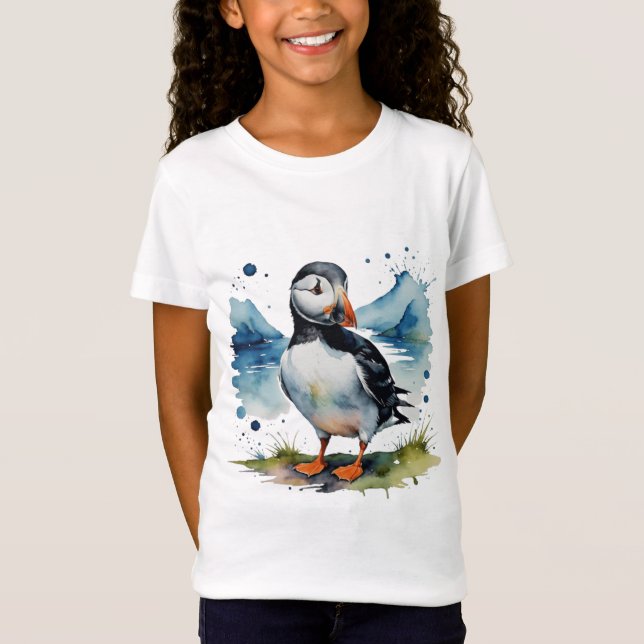 Cute puffin-fågel t shirt (Framsida)