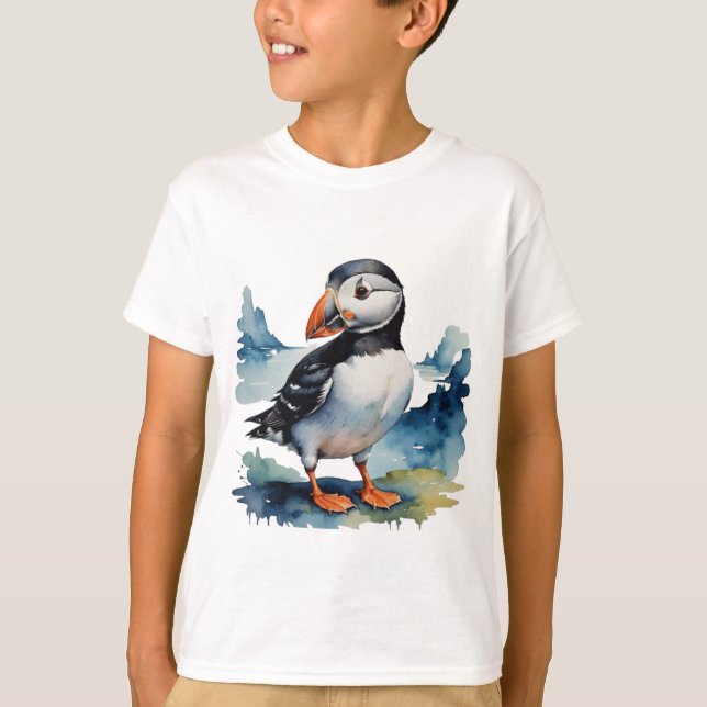 Cute puffin-fågel t shirt (Framsida)