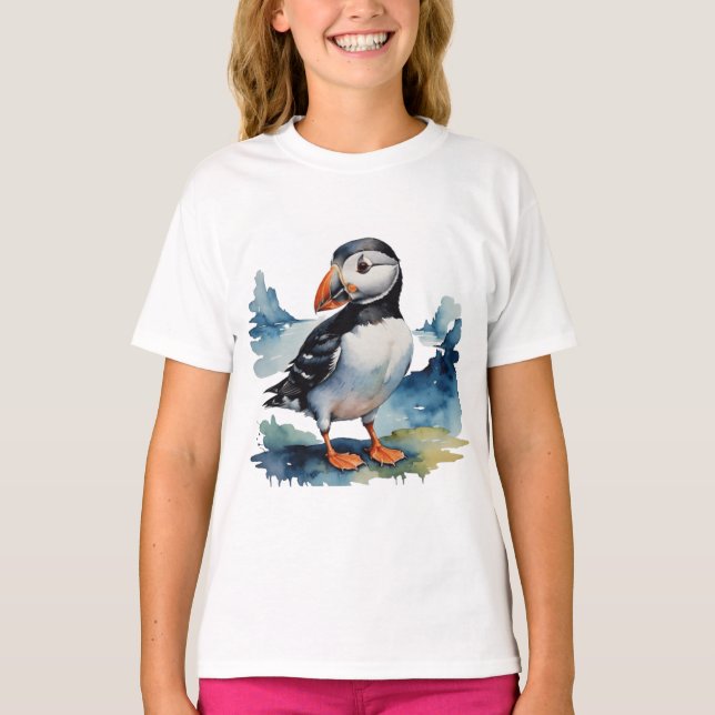 Cute puffin-fågel t shirt (Framsida)