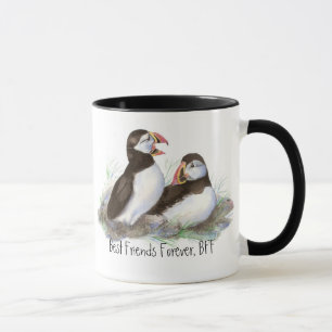 Cute Puffins, Best Friends Forever, BFF, Birds Mugg