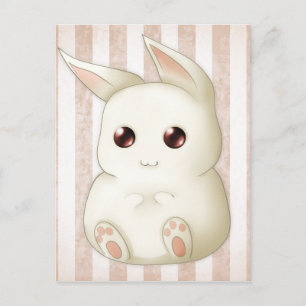 Cute Puffy Kawaii Bunny Rabbit Vykort
