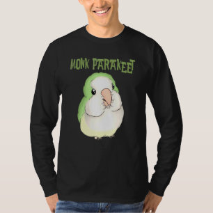 Cute Puffy Munk Parakeet Quaker Parrot Bird T Shirt