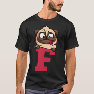 Cute Pug alphabet, brev f, hund alphabet Classic T Shirt