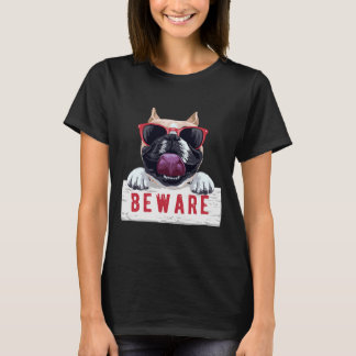 Cute Pug älskare Coola Pug Funny Pug Var försiktig T Shirt