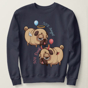 Cute Pug Angel/Djävulen T Shirt