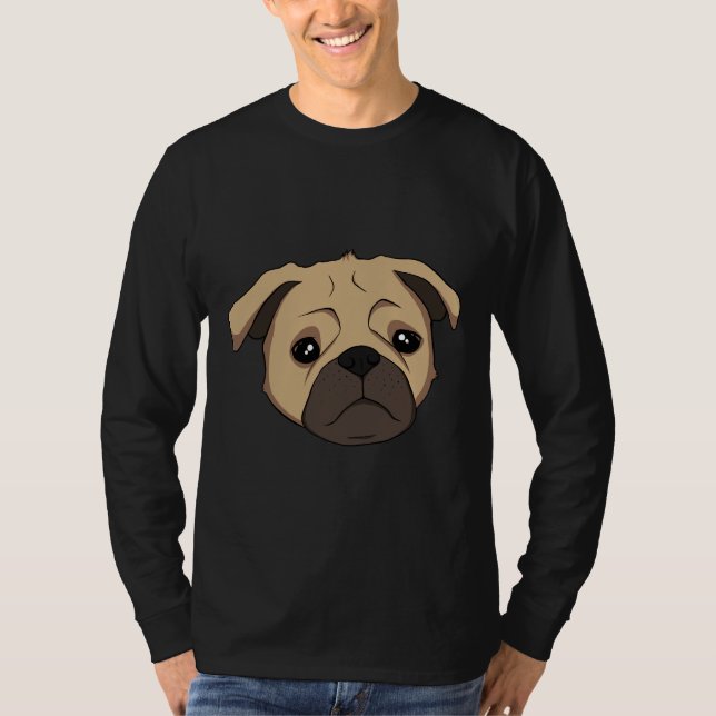 Cute Pug Ansikte Classic T-Shirt 570 (Framsida)