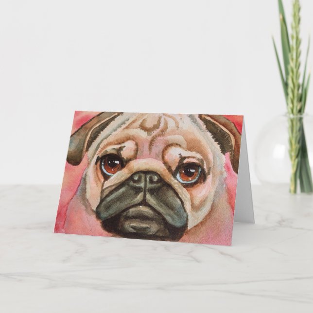 Cute Pug Ansikte Meddelande (Framsida)