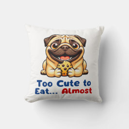Cute Pug Cookie Dessert Tecknad hund Sweet Trets Kudde