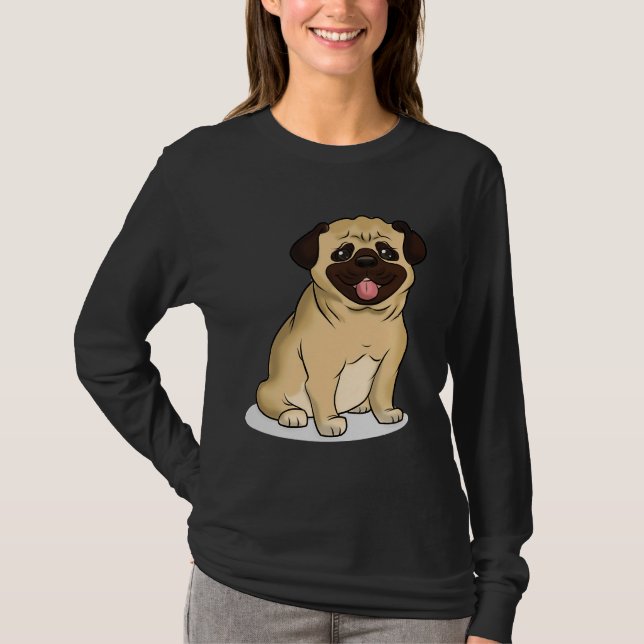 Cute Pug-etikett, klassisk T-Shirt 832 (Framsida)