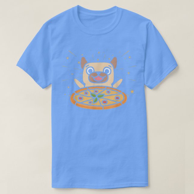 Cute Pug Graphic Pizza Älskare Eating Italy Food P T Shirt (Design framsida)