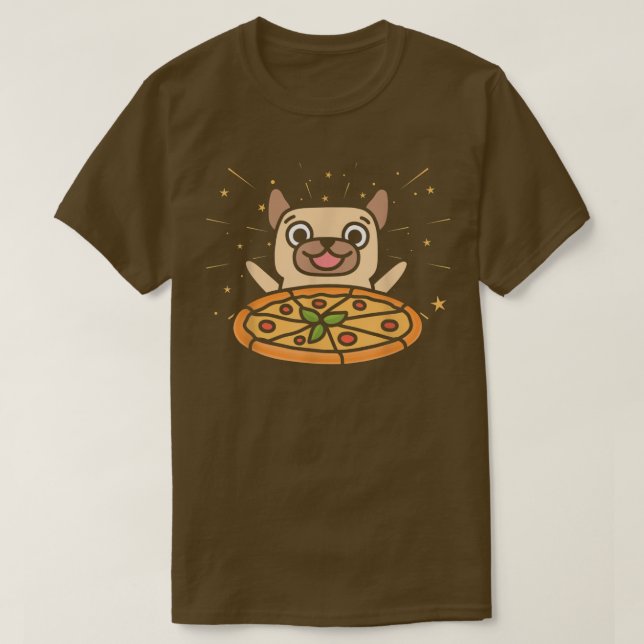 Cute Pug Graphic Pizza Älskare Eating Italy Food P T Shirt (Design framsida)