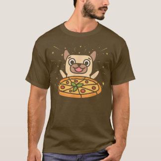 Cute Pug Graphic Pizza Älskare Eating Italy Food P T Shirt
