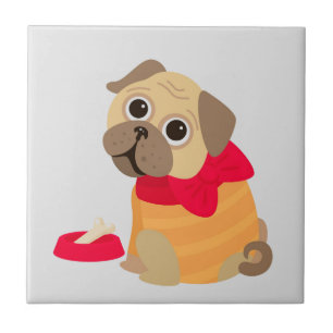 Cute pug hund älskare kakelplatta