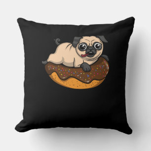 Cute Pug Hund Donut Älskare Pet Kudde