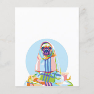 Cute Pug-Hund färglös i vrister Flygblad