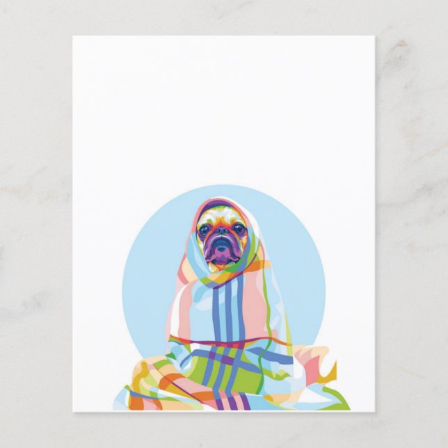 Cute Pug-Hund färglös i vrister Flygblad (Framsidan)
