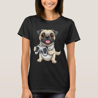 Cute Pug Hund Gamer Funny Gaming Pug Hund älskare  T Shirt