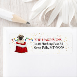 Cute Pug Hund Gift-Returadress Returadress Etikett