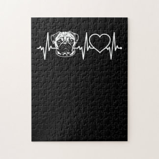 Cute Pug Hund Heartslag Loely Pug Hund Pussel