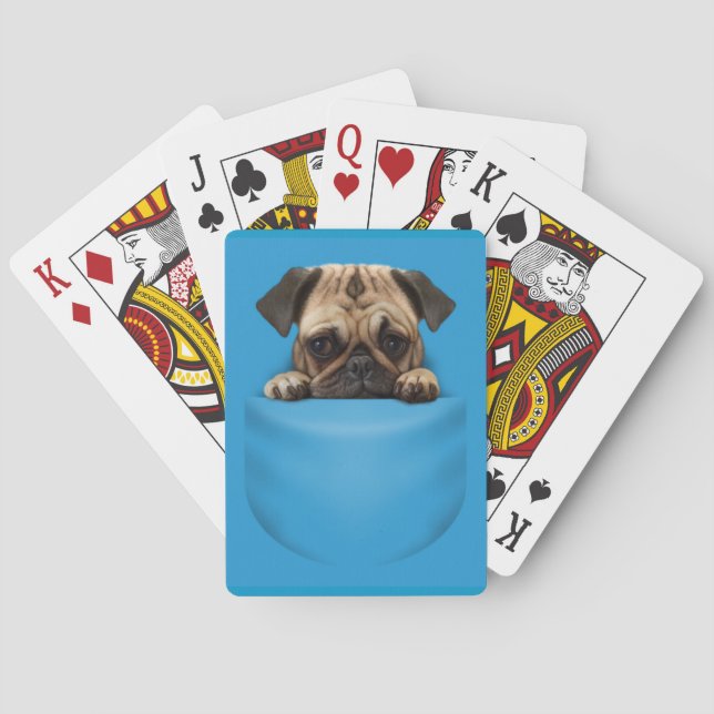 Cute Pug Hund i fickan Casinokort (Baksidan)