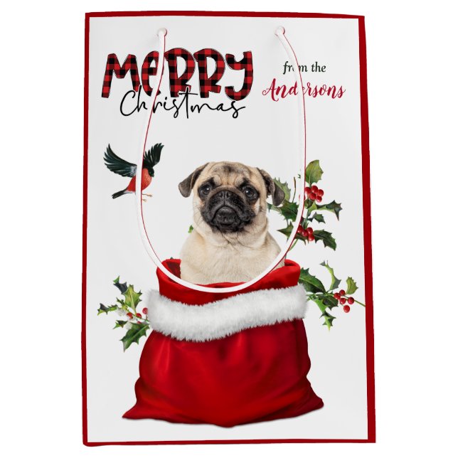 Cute Pug-Hund jul (Framsidan)