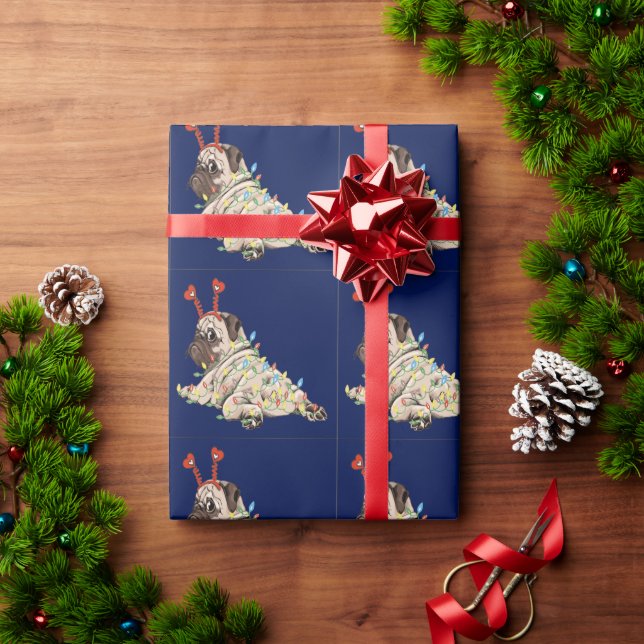 Cute Pug-Hund jul Presentpapper (Julgåva)