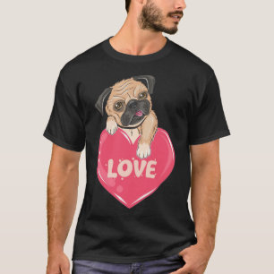 Cute Pug Hund med Kärlek Hearts Classic T-Shirt 24