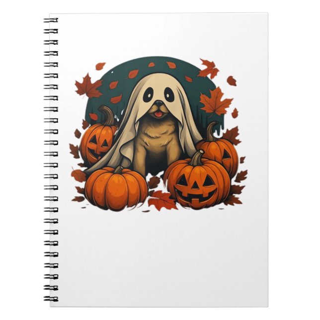 Cute Pug-Hund med pumpkins Fall Halloween Classic Anteckningsbok (Framsidan)