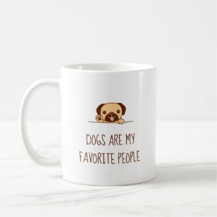 Cute Pug Hund Peekon ovan offert Kaffemugg