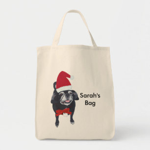 Cute Pug Hund Personlig jul Tote bags Tygkasse