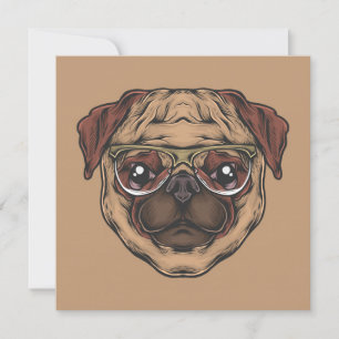 Cute Pug Inbjudningar