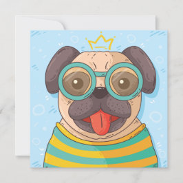 Cute Pug Inbjudningar