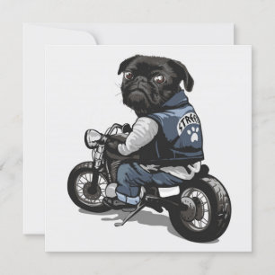 Cute Pug Inbjudningar