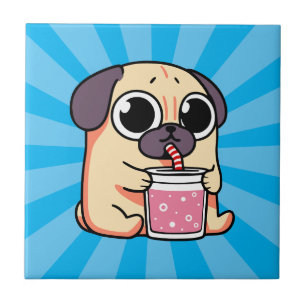 Cute Pug Kakelplatta