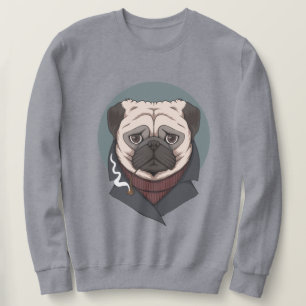 Cute Pug Lång Ärmad Tröja
